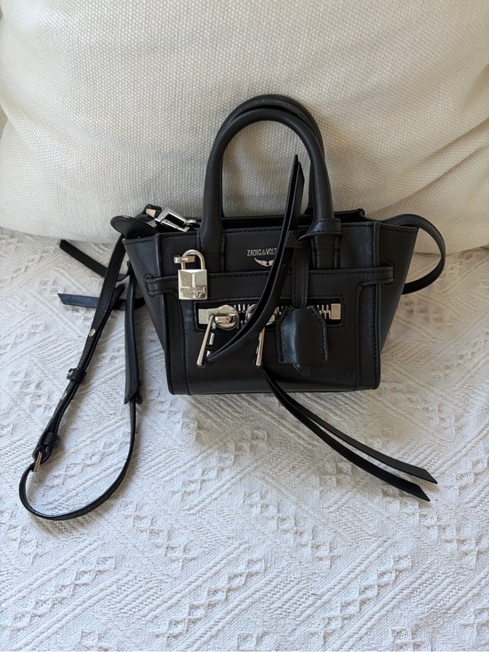 Zadig & Voltaire Handbags - Zadig & Voltaire Black Mini Leather Satchel with Silver Hardware